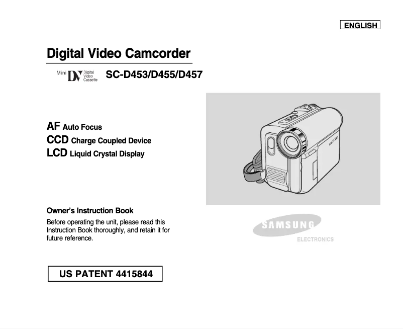 Page 1 de la notice Manuel utilisateur Samsung SC-D453