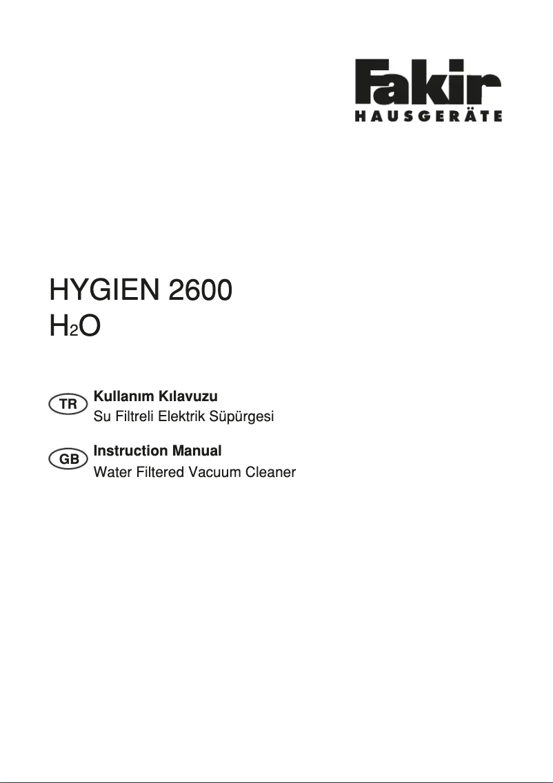 Página 1 del manual Manual de usuario Fakir Hygien 2600 H2O