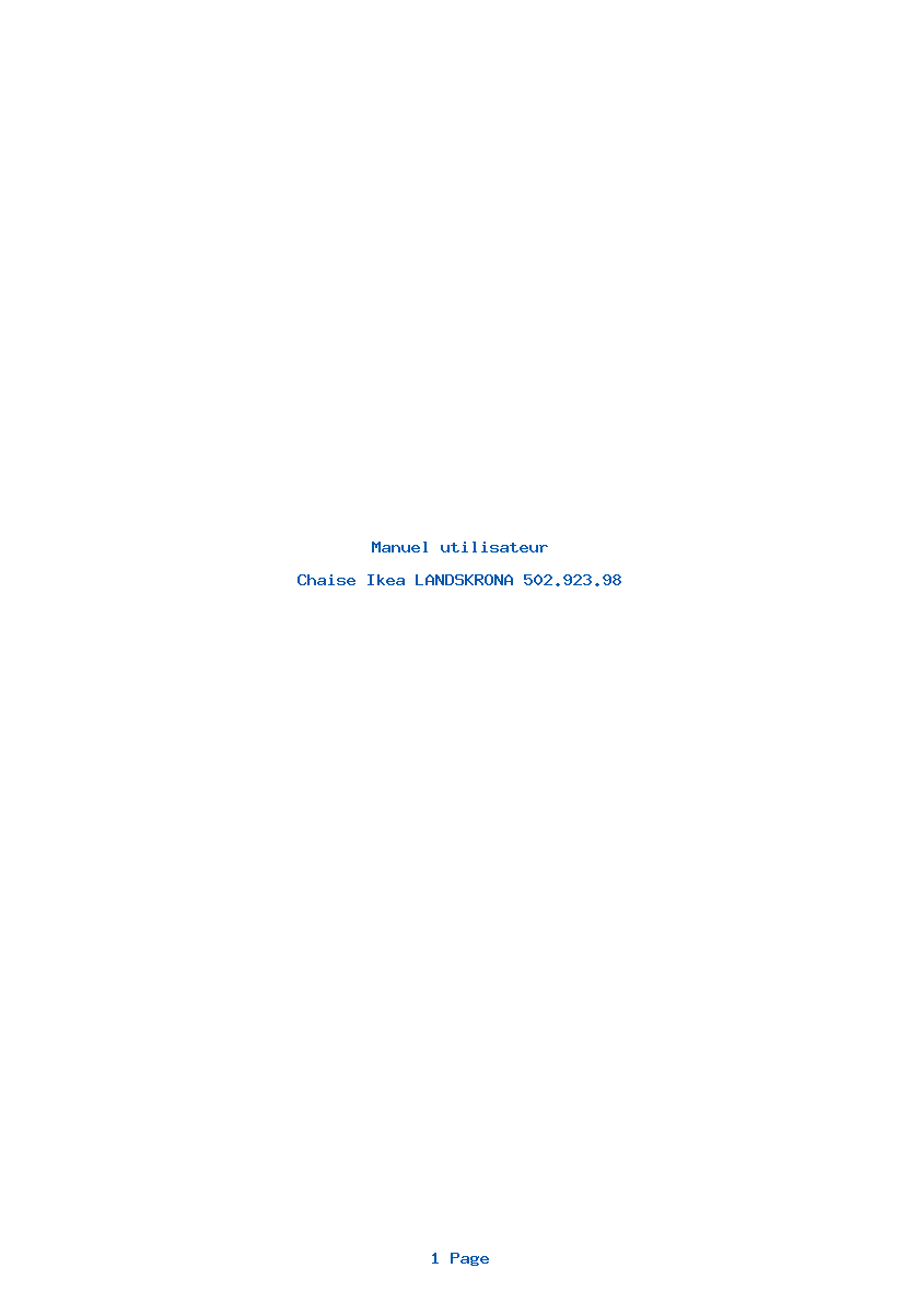 Page 1 de la notice Manuel utilisateur Ikea LANDSKRONA 502.923.98