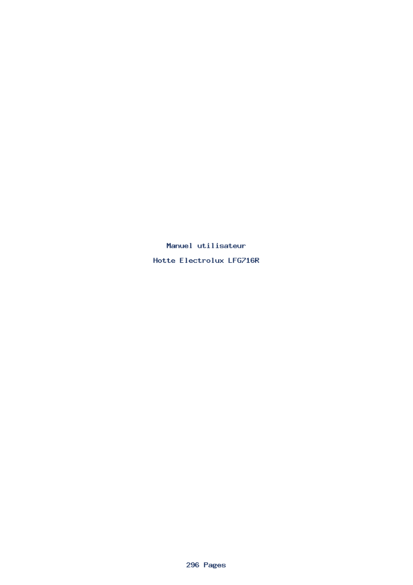 Page 1 de la notice Manuel utilisateur Electrolux LFG716R