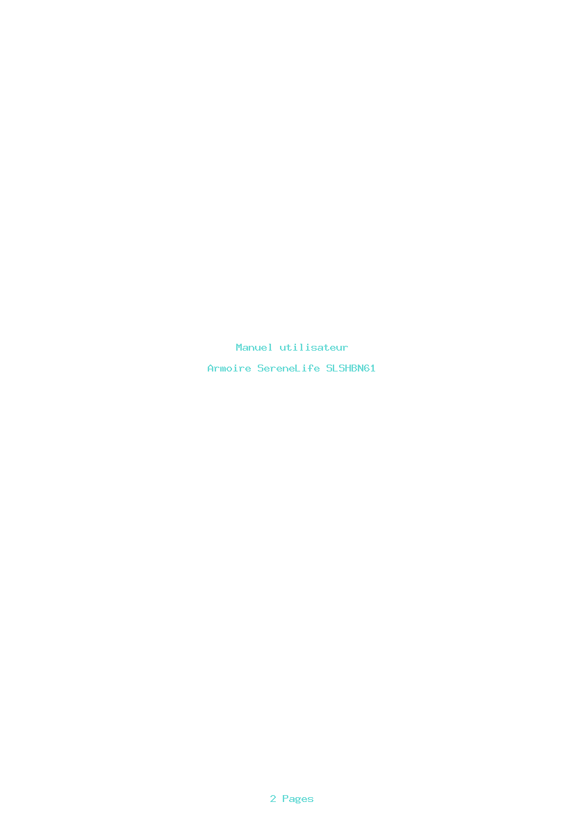 Page 1 de la notice Manuel utilisateur SereneLife SLSHBN61