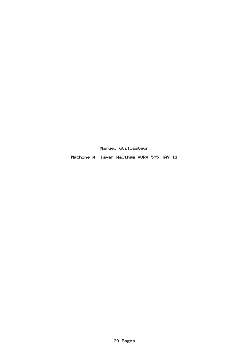 Image de la première page du manuel de l'appareil AURA 505 WAV 11