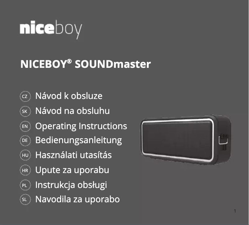 Page 1 de la notice Manuel utilisateur Niceboy SoundMaster