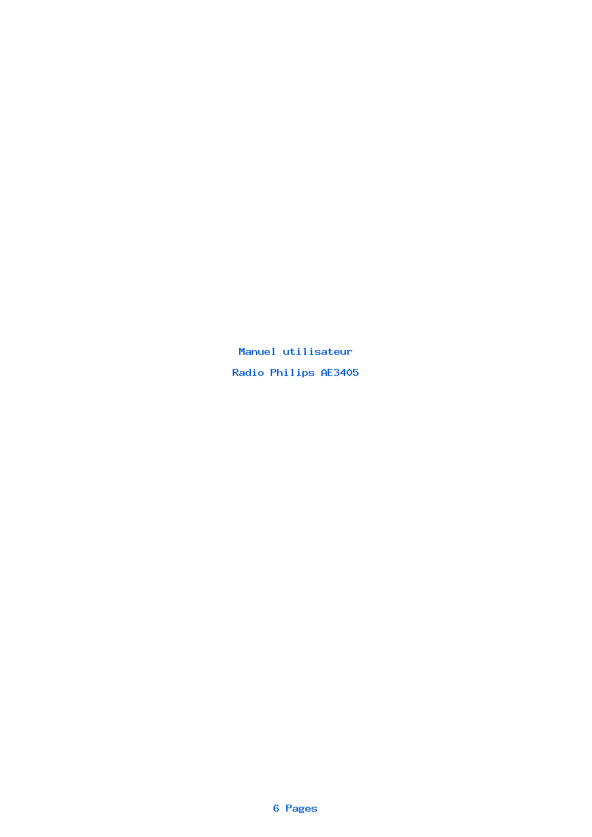 Page 1 de la notice Manuel utilisateur Philips AE3405