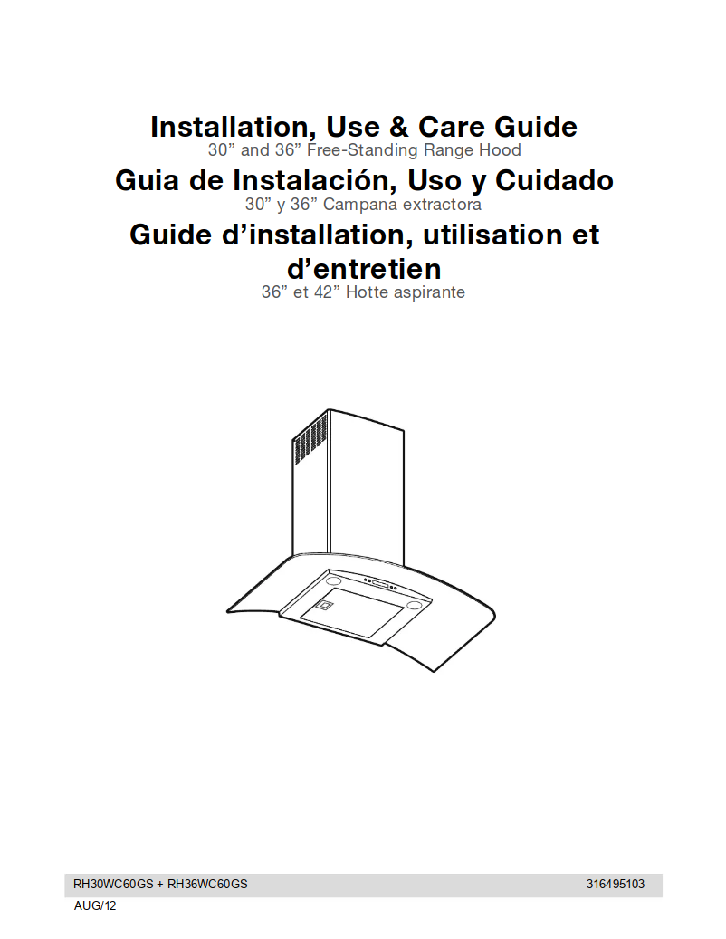 Page 1 de la notice Manuel utilisateur Frigidaire RH36WC60GS