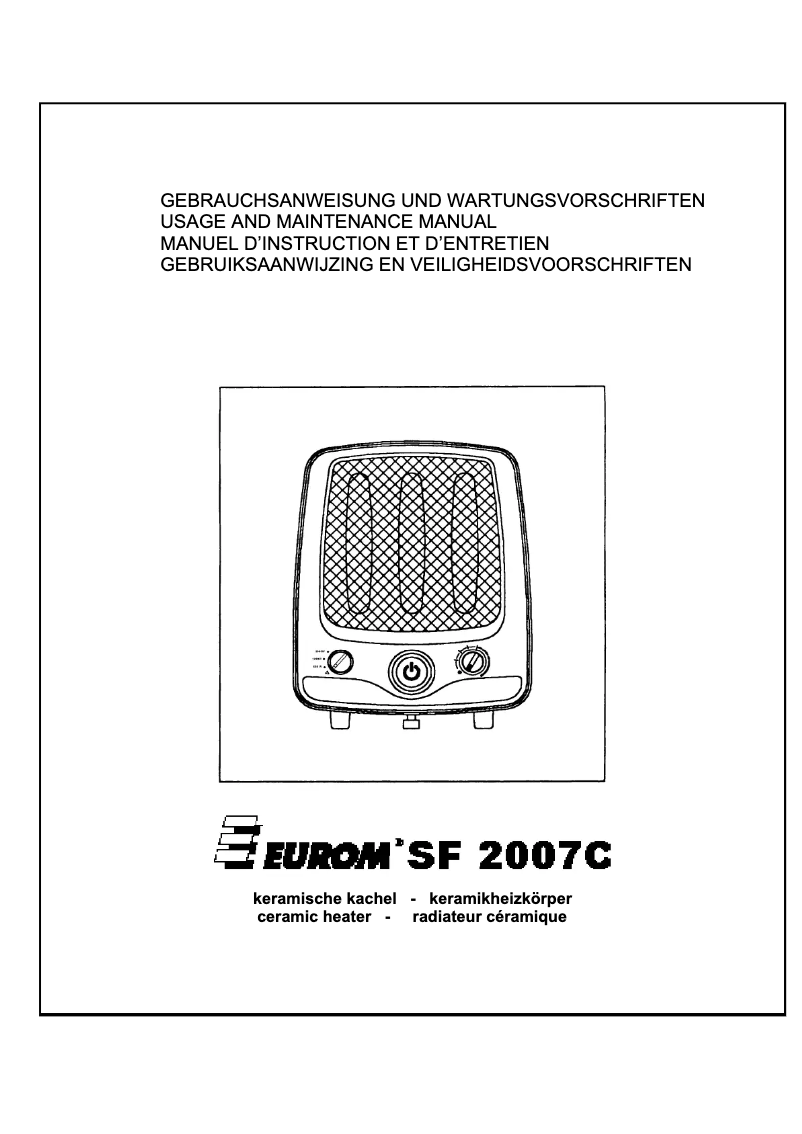 Page 1 de la notice Manuel utilisateur Eurom SF2007C