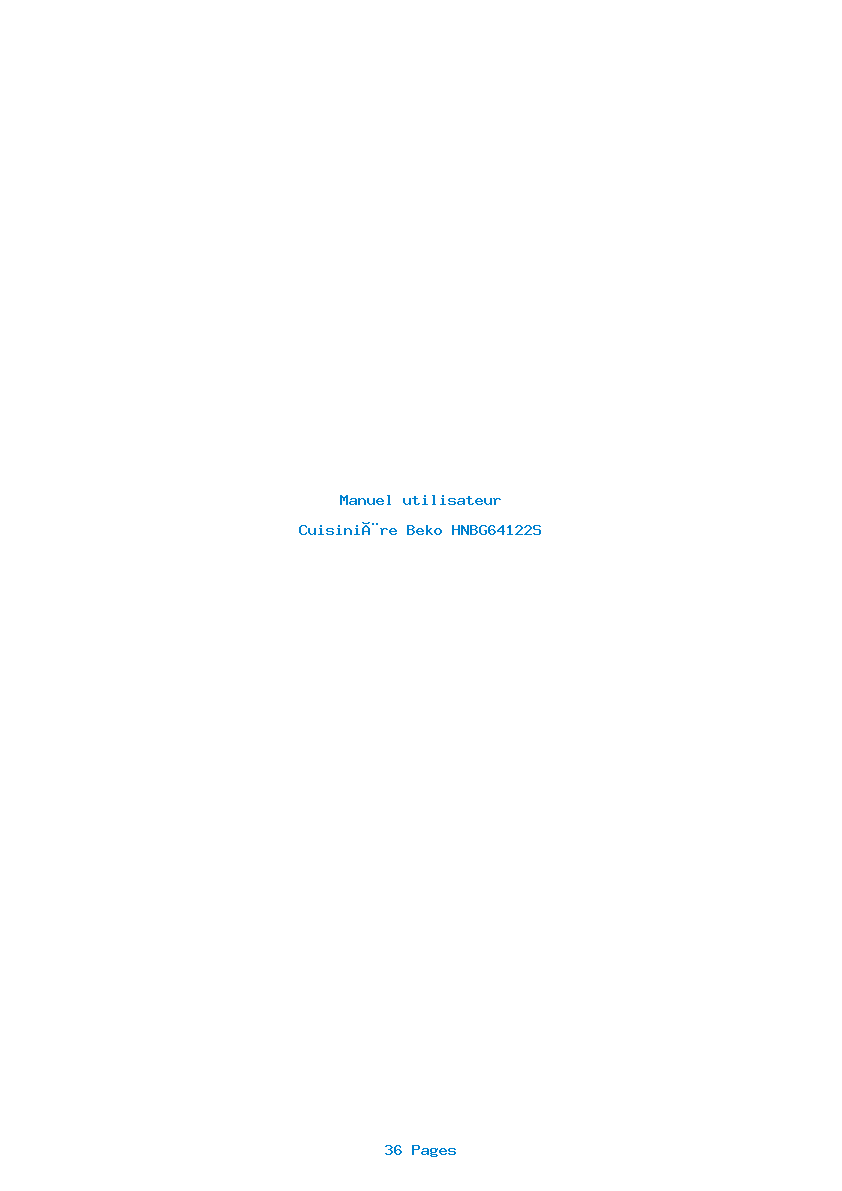 Page 1 de la notice Manuel utilisateur Beko HNBG64122S