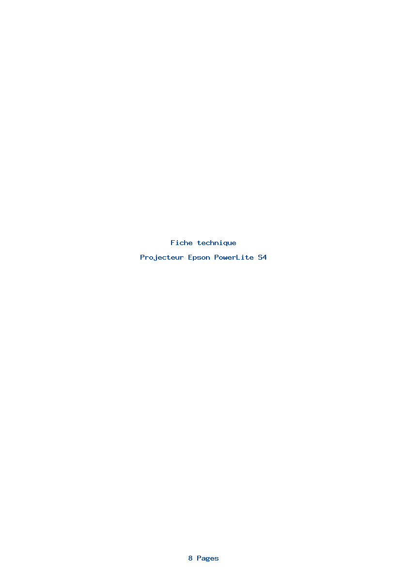 Image de la première page du manuel de l'appareil PowerLite S4
