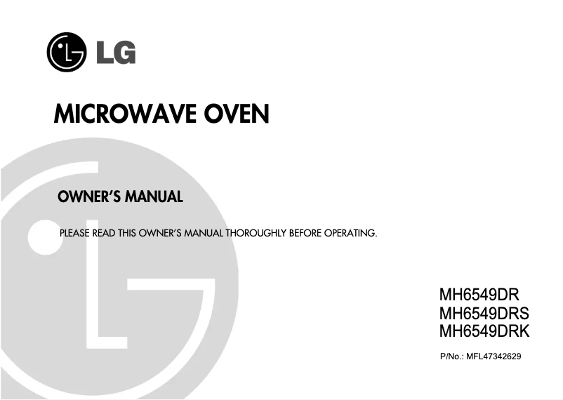 Página 1 del manual Manual de usuario LG MH6549DRS