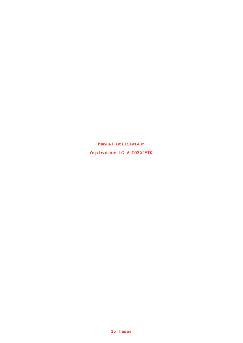 Page 1 de la notice Manuel utilisateur LG V-CQ302STQ