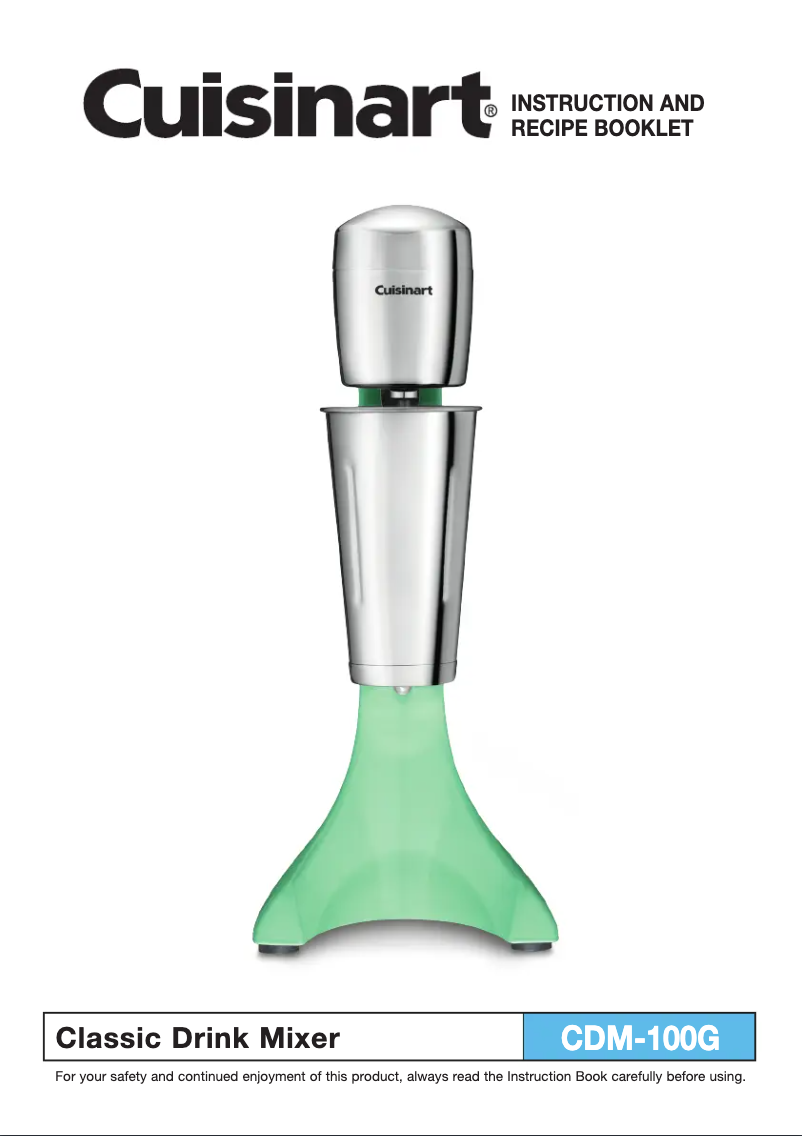 Page 1 of the manual User Manual Cuisinart CDM-100G