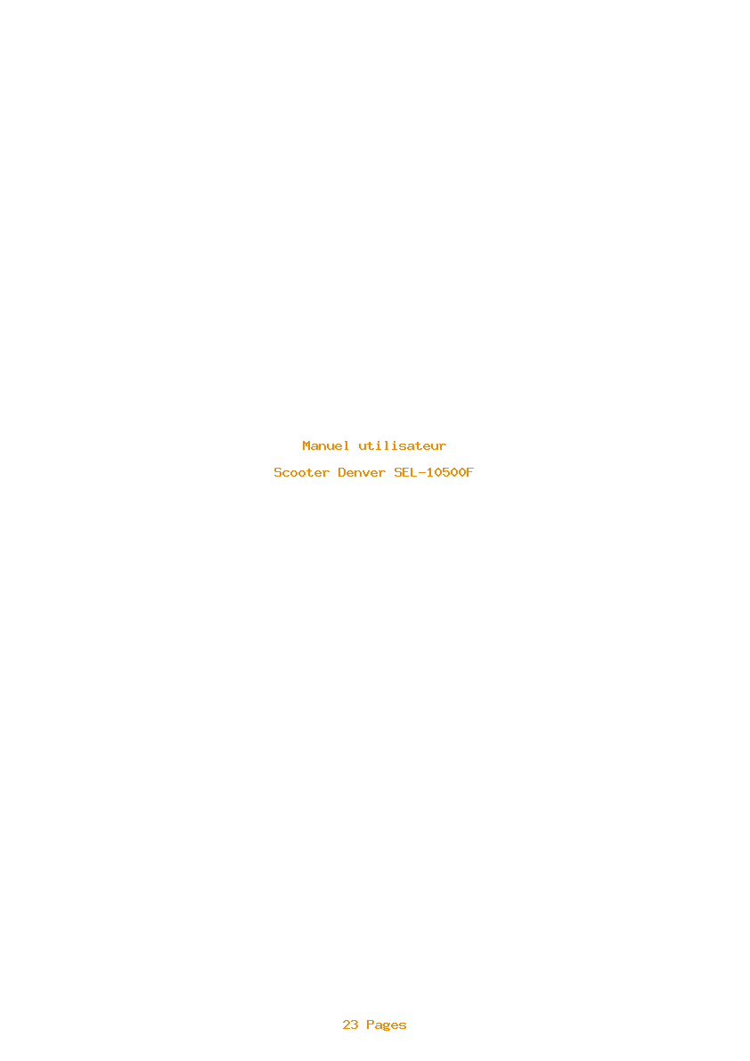 Page 1 de la notice Manuel utilisateur Denver SEL-10500F