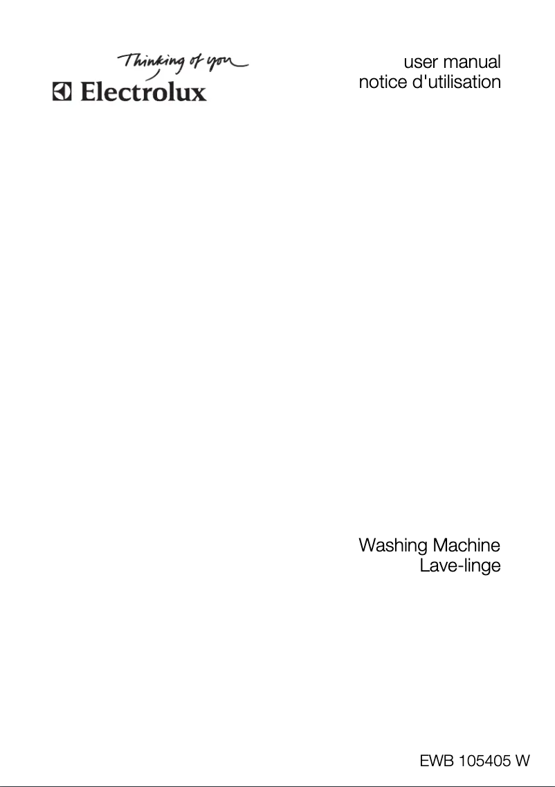Page 1 de la notice Manuel utilisateur Electrolux EWB105405W