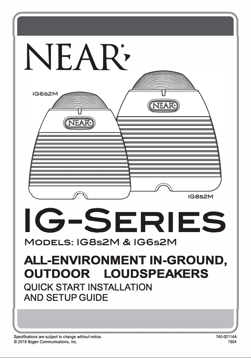 Page 1 de la notice Manuel utilisateur Bogen IG8s2M