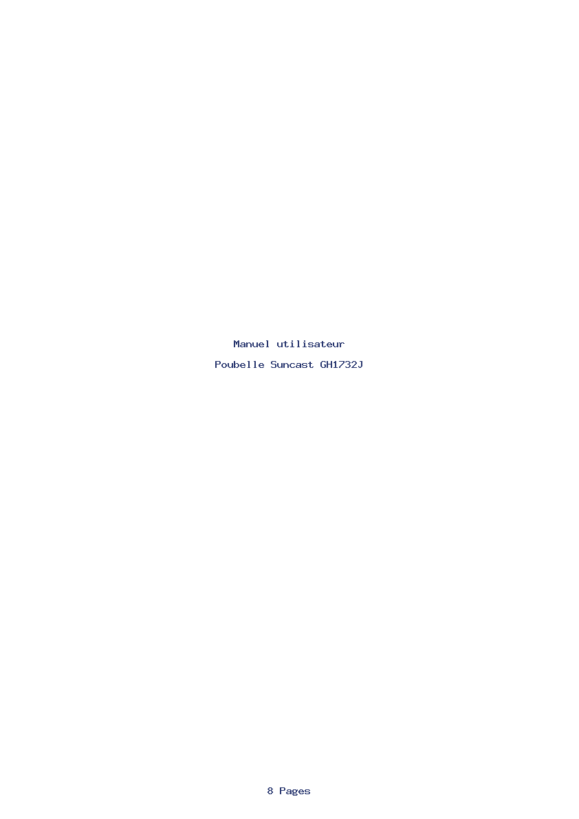 Page 1 de la notice Manuel utilisateur Suncast GH1732J