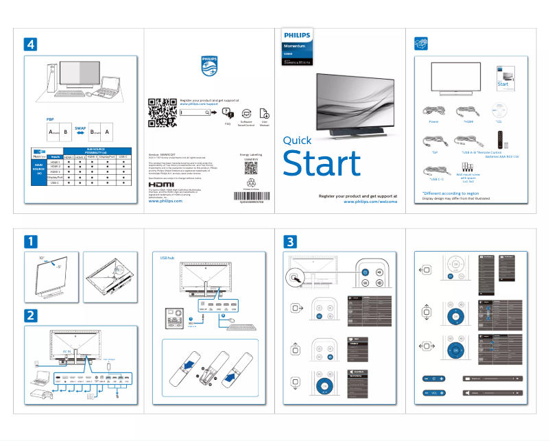 Page 1 of the manual Quick Start Guide Philips 559M1RYV
