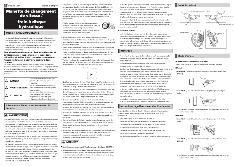 Página 1 del manual Manual de usuario Shimano ST-M3050-L