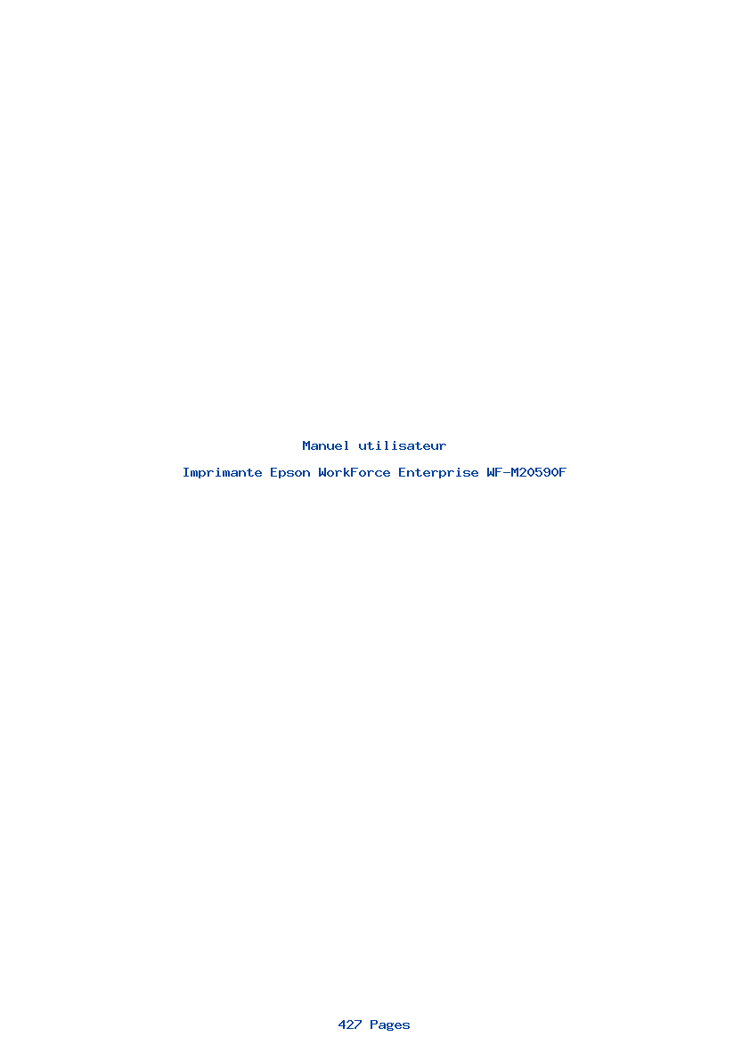 Page 1 de la notice Manuel utilisateur Epson WorkForce Enterprise WF-M20590F