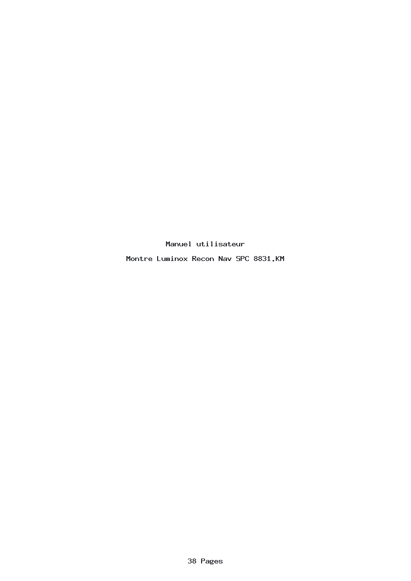 Image de la première page du manuel de l'appareil Recon Nav SPC 8831.KM