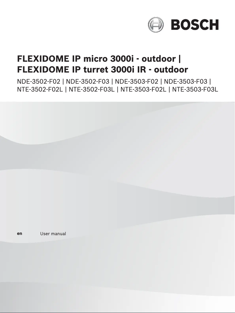 Page 1 de la notice Manuel utilisateur Bosch NTE-3502-F02L