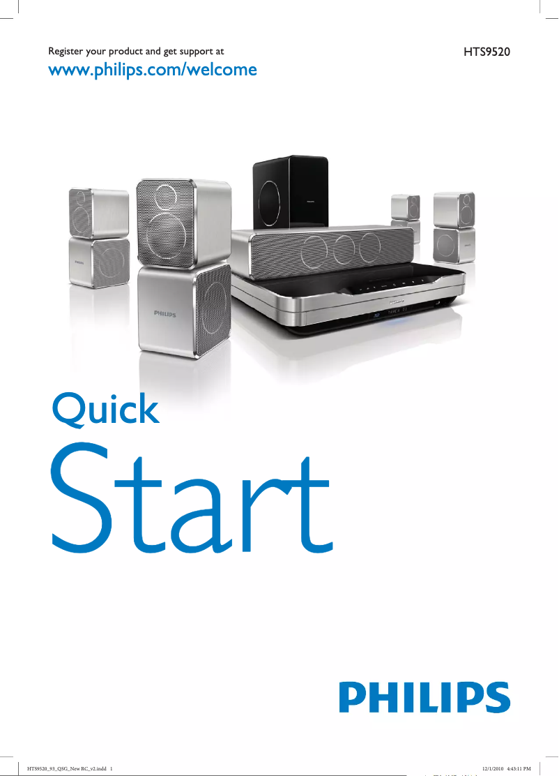 Page n°1 - Guide de démarrage rapide Philips HTS9520