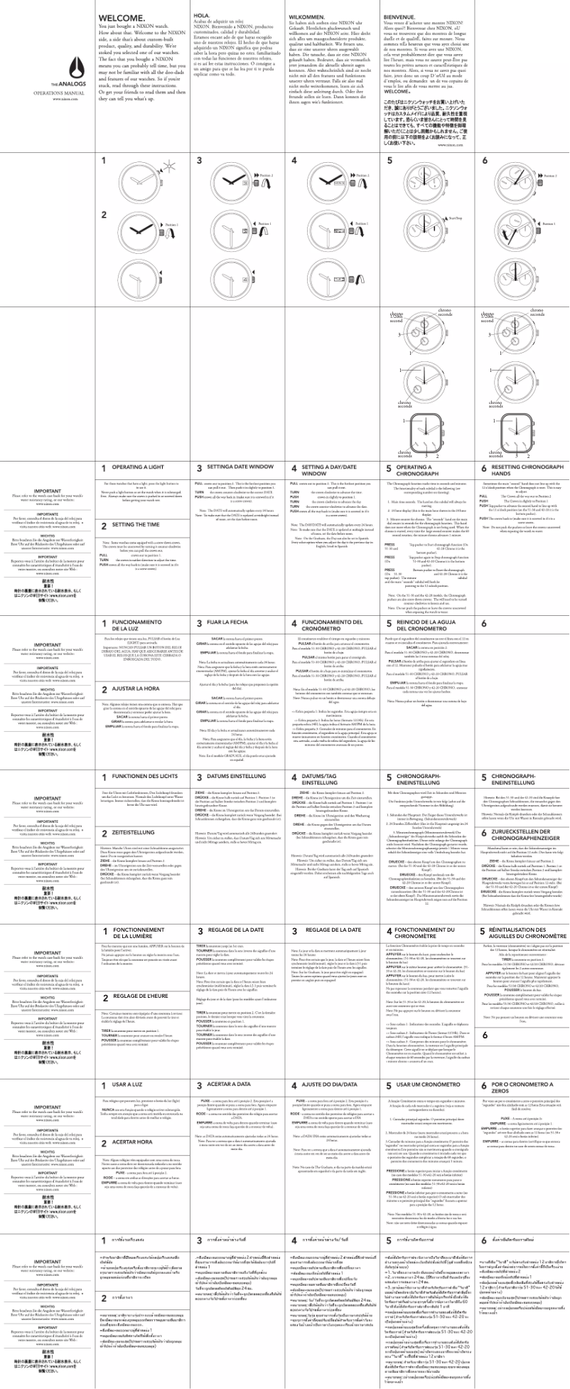 Page 1 of the manual User Manual Nixon Guerilla Tactics A105-2988-00