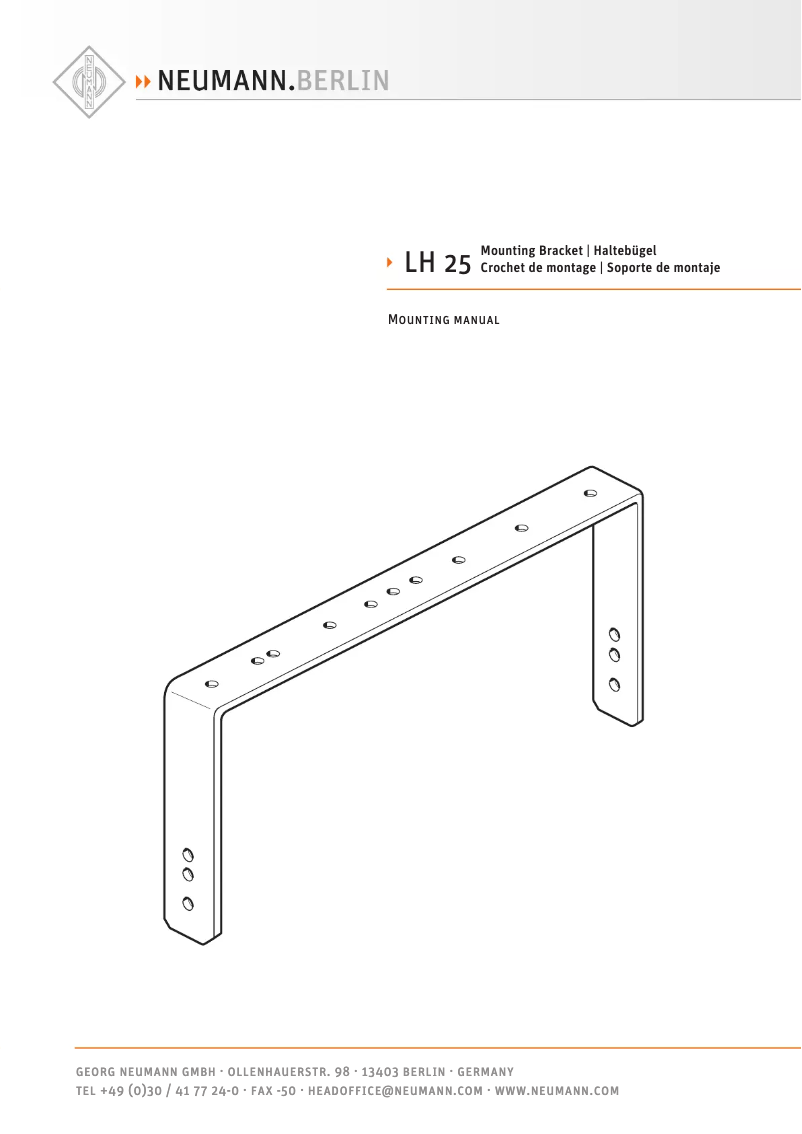 Page 1 de la notice Manuel utilisateur Neumann LH 25