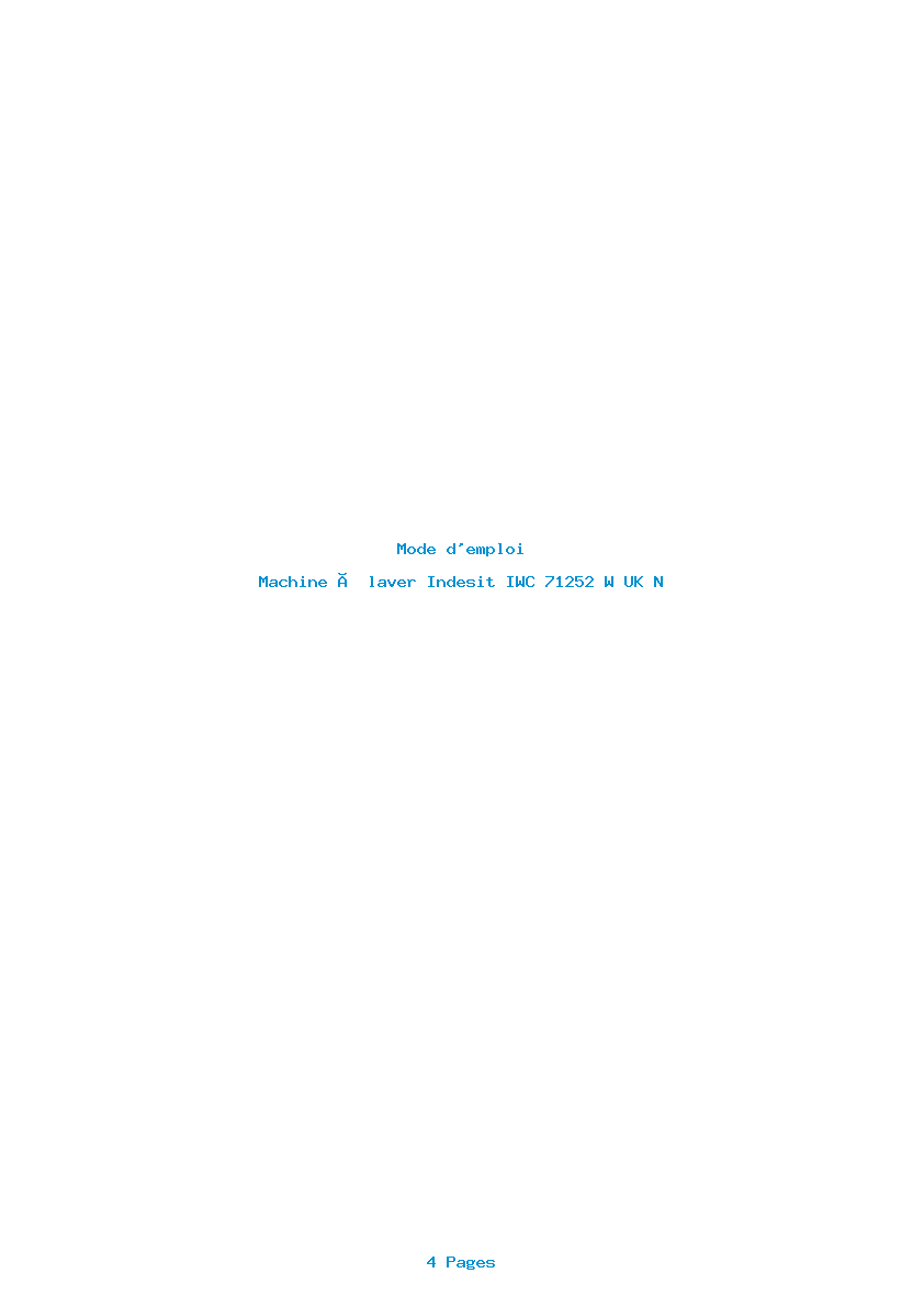 Page 1 de la notice Mode d'emploi Indesit IWC 71252 W UK N