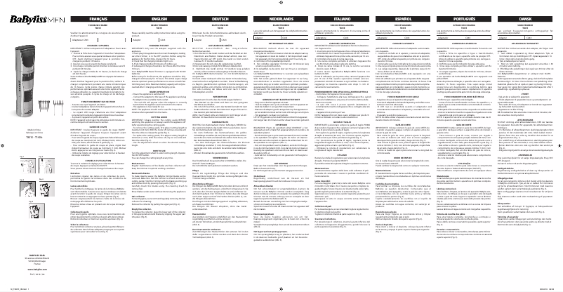 Page 1 de la notice Manuel utilisateur BaByliss for Men Trim+ T831E