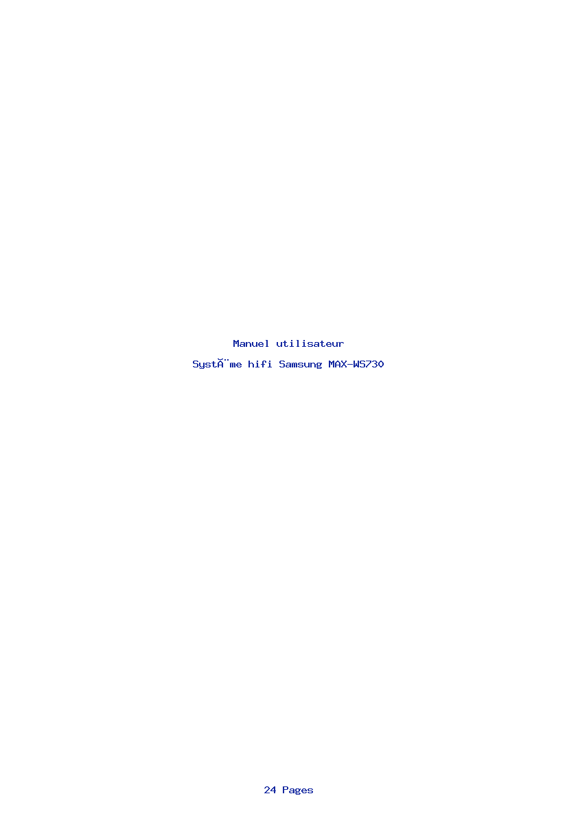 Page 1 de la notice Manuel utilisateur Samsung MAX-WS730