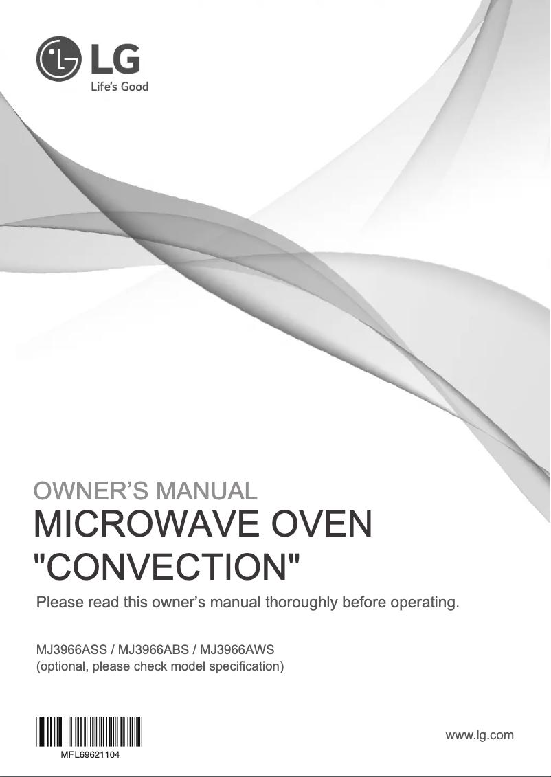 Page 1 of the manual User Manual LG NeoChef MJ3966