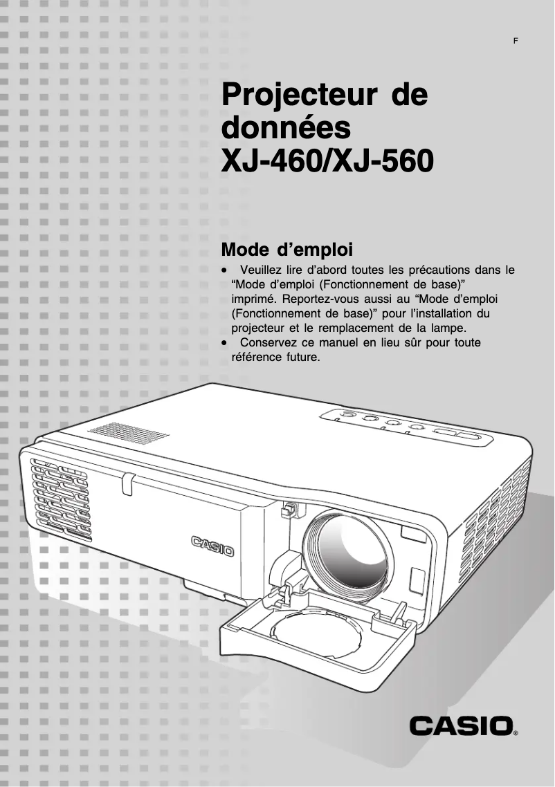 Page 1 de la notice Manuel utilisateur Casio XJ-560