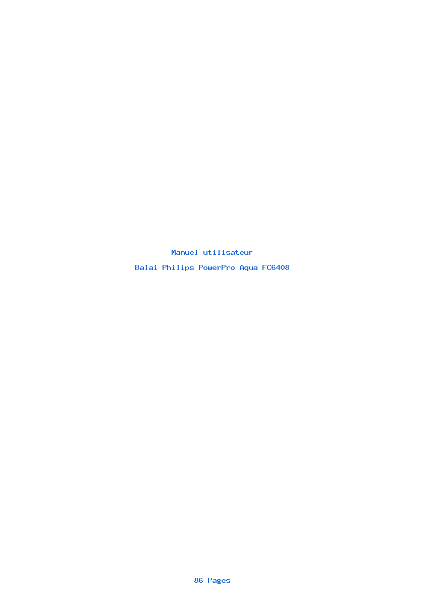 Page 1 de la notice Manuel utilisateur Philips PowerPro Aqua FC6408
