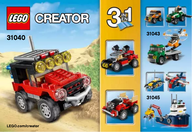 Page 1 de la notice Manuel utilisateur Lego Desert Racers