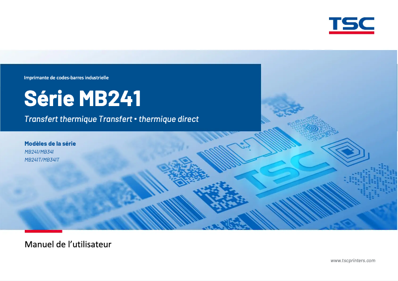Page 1 de la notice Manuel utilisateur TSC MB240T