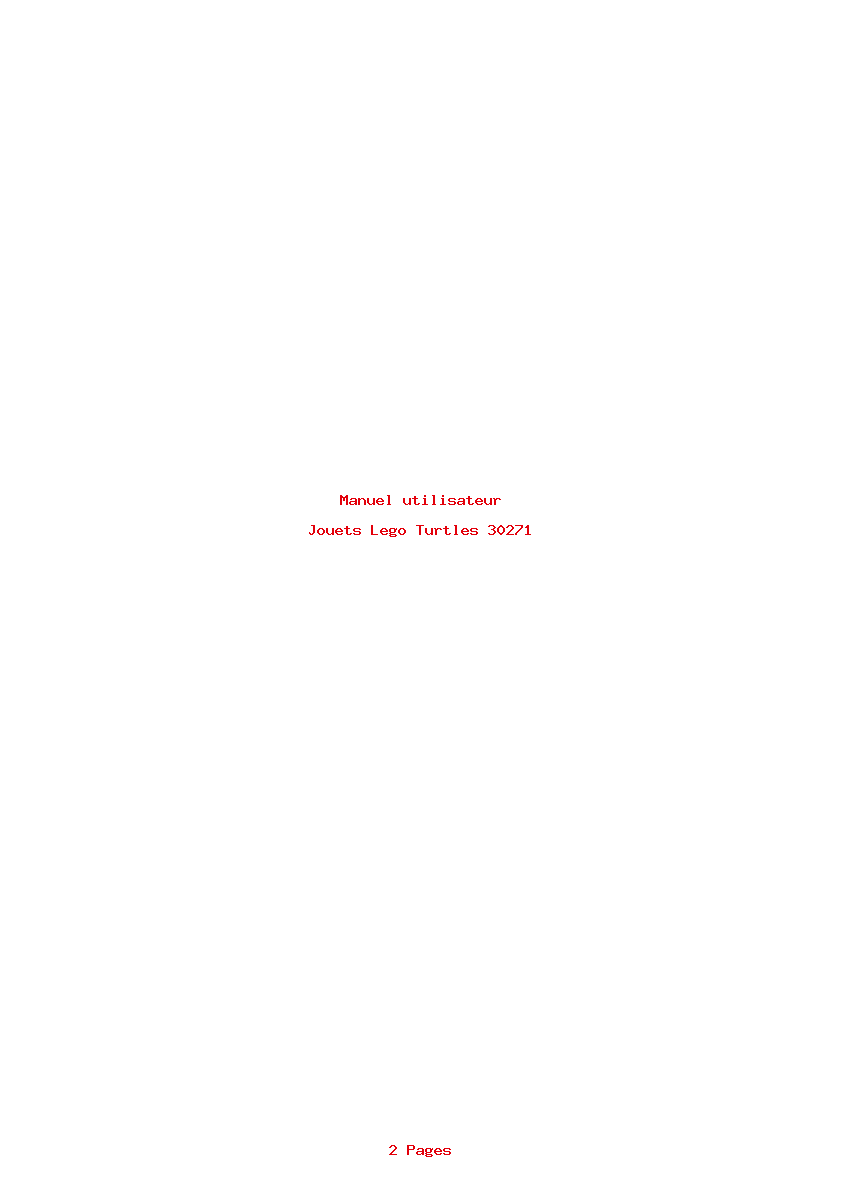 Page 1 de la notice Manuel utilisateur Lego Turtles 30271
