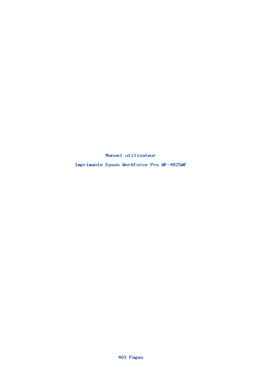 Page 1 de la notice Manuel utilisateur Epson WorkForce Pro WF-4825WF