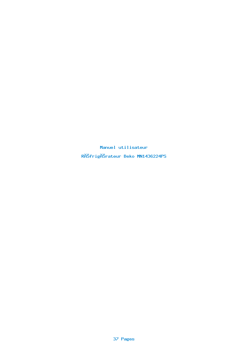 Page 1 de la notice Manuel utilisateur Beko MN1436224PS
