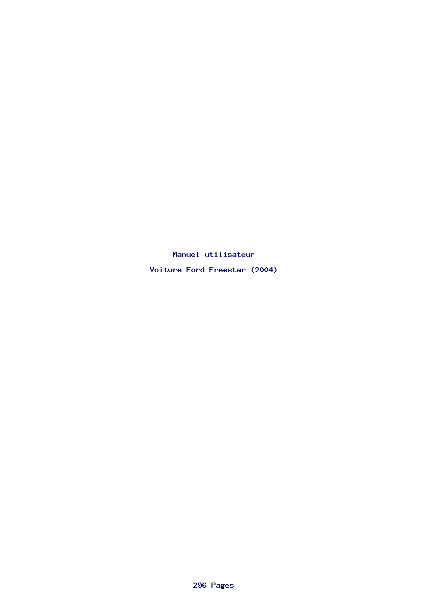 Page 1 de la notice Manuel utilisateur Ford Freestar (2004)