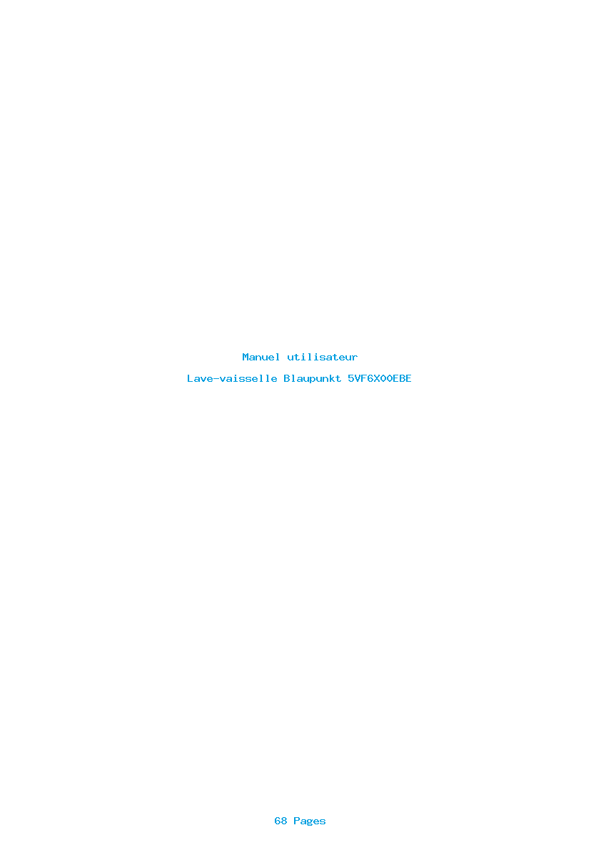 Page 1 de la notice Manuel utilisateur Blaupunkt 5VF6X00EBE