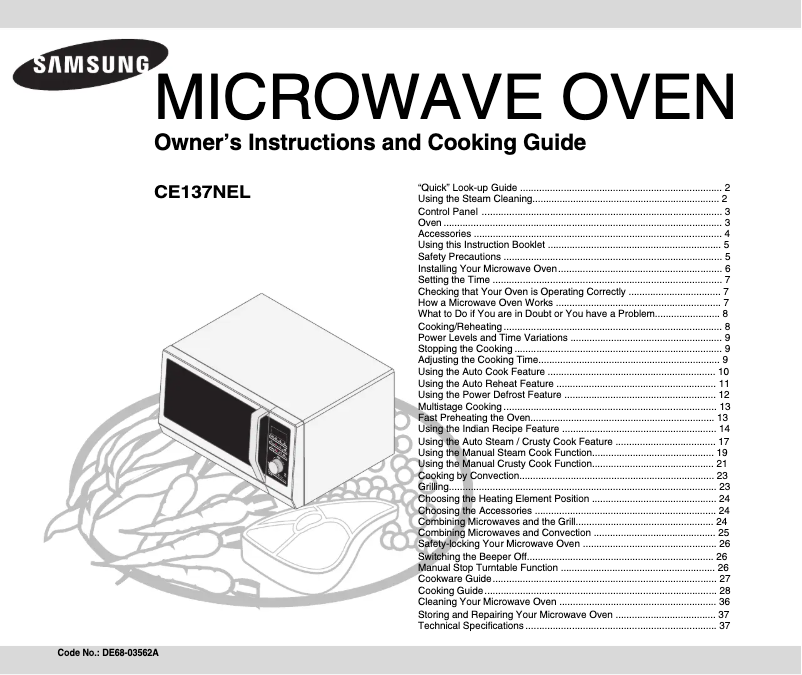 Página 1 del manual Manual de usuario Samsung CE137NEL