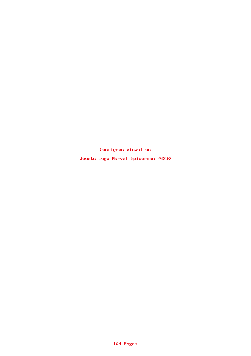 Page 1 de la notice Consignes visuelles Lego Marvel Spiderman 76230