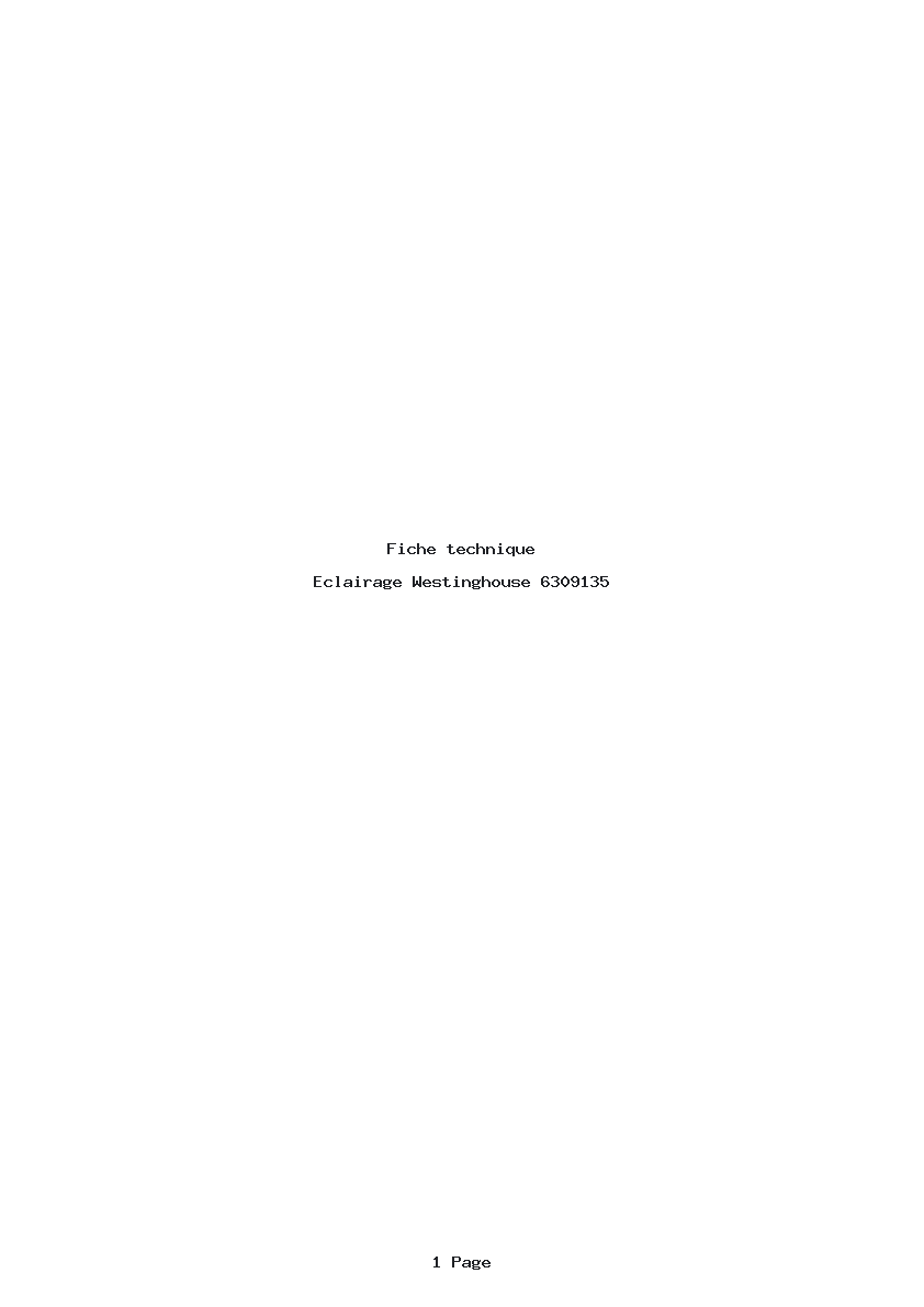 Page 1 de la notice Fiche technique Westinghouse 6309135