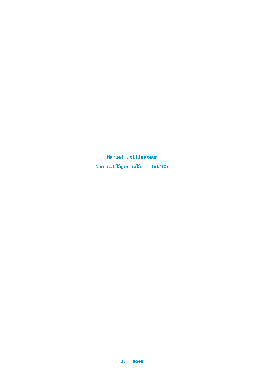 Page 1 de la notice Manuel utilisateur HP bd340i