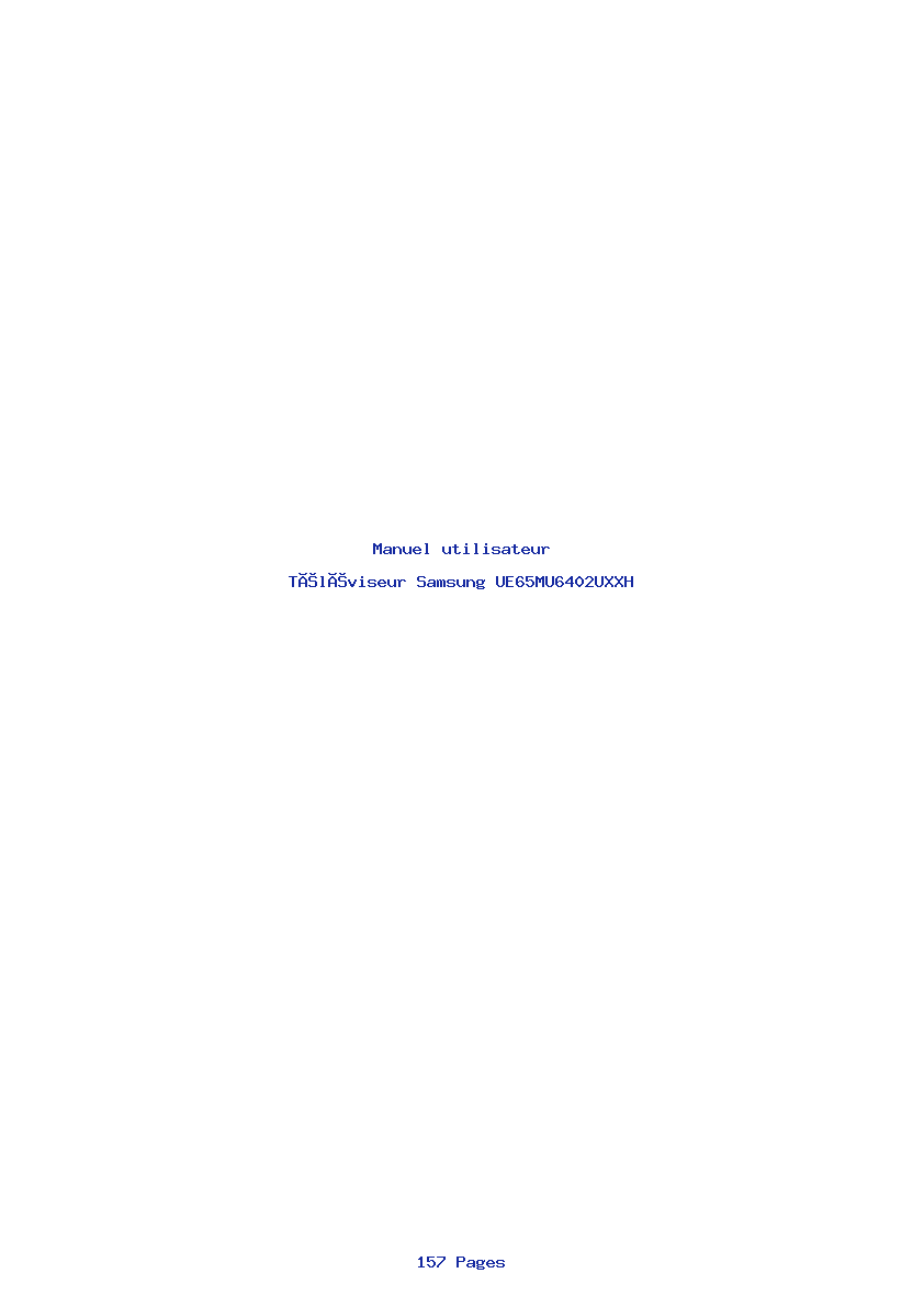 Page 1 de la notice Manuel utilisateur Samsung UE65MU6402UXXH