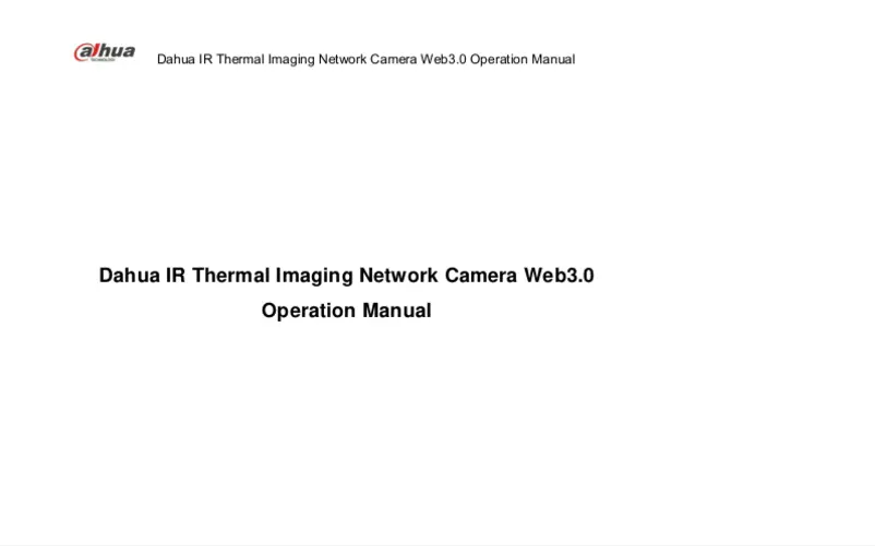 Page 1 de la notice Manuel utilisateur Dahua Technology DH-TPC-BF5400N-TC