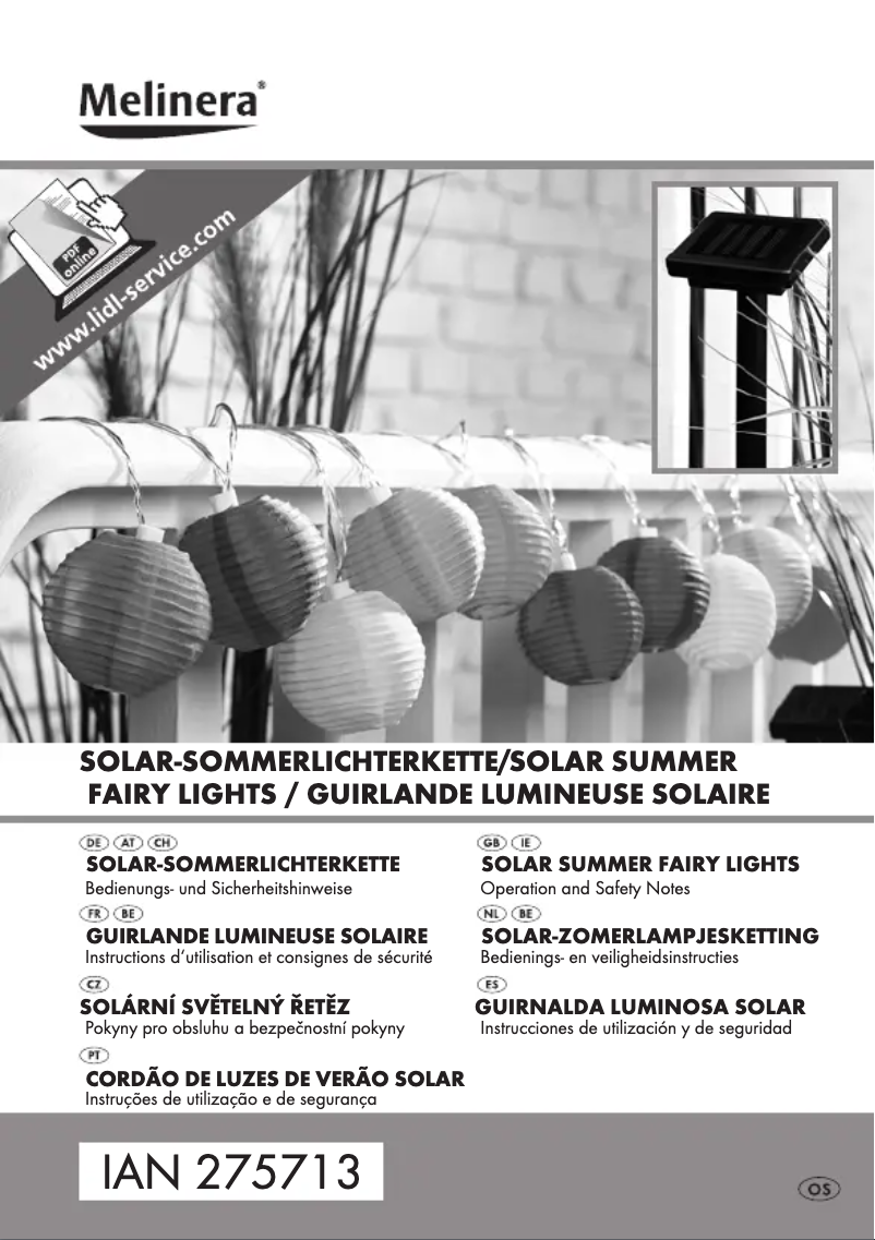 Page 1 de la notice Manuel utilisateur Melinera IAN 275713