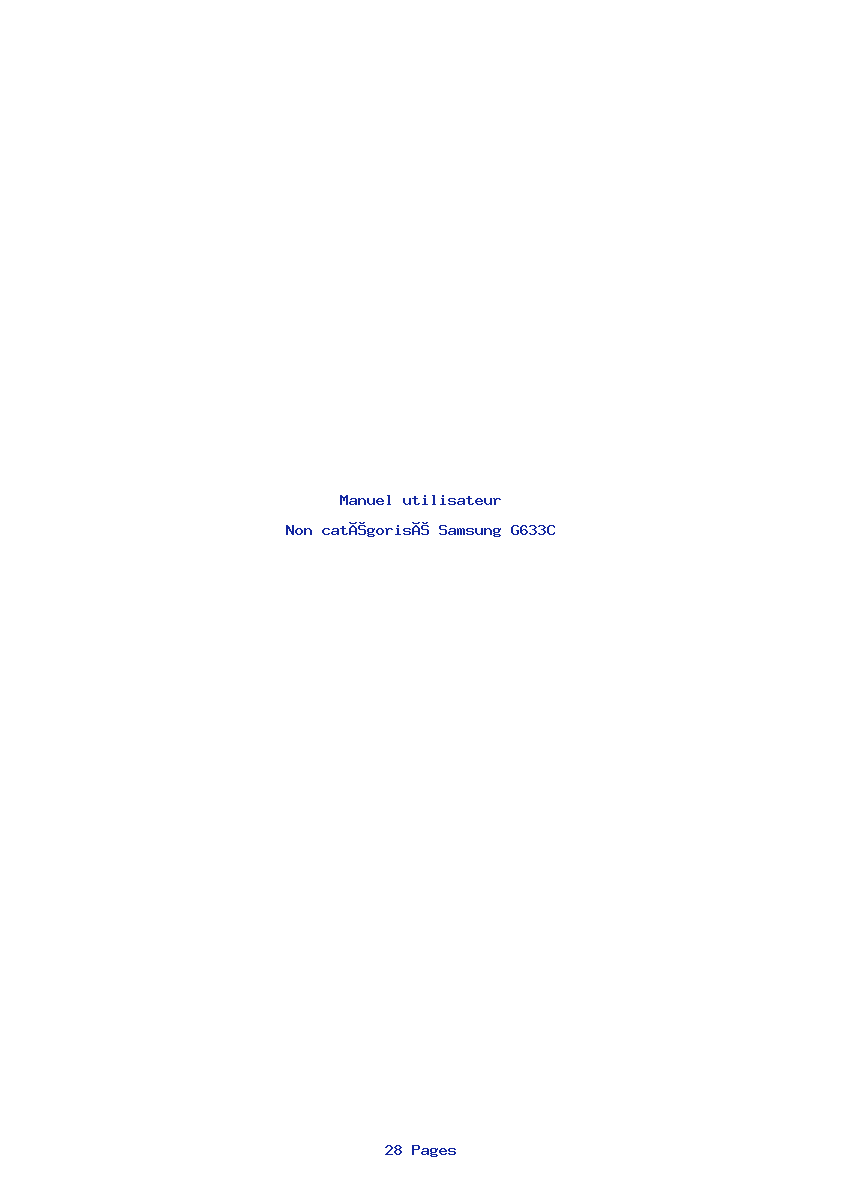Page 1 de la notice Manuel utilisateur Samsung G633C