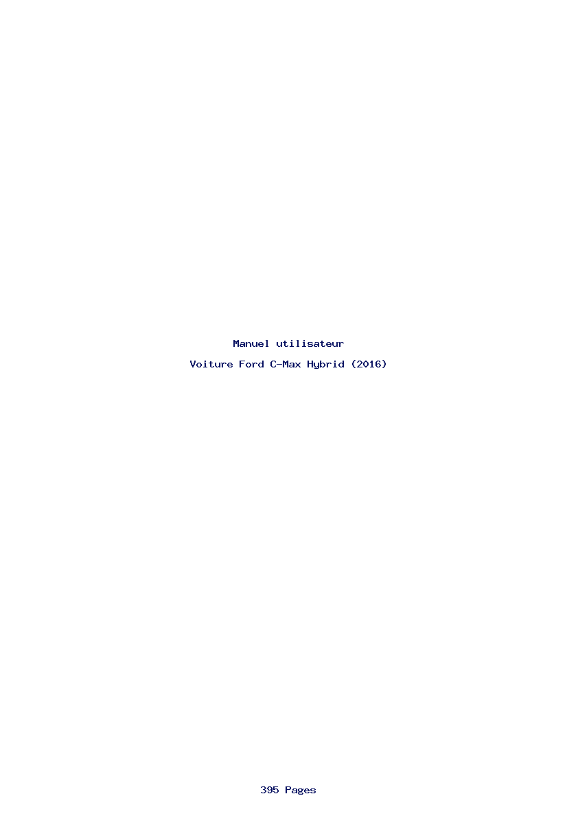 Page 1 de la notice Manuel utilisateur Ford C-Max Hybrid (2016)