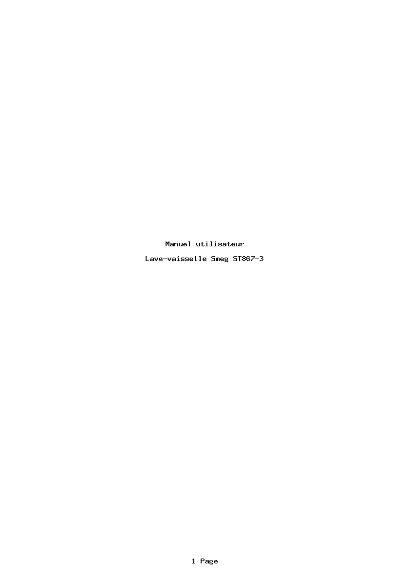Page 1 de la notice Manuel utilisateur Smeg ST867-3